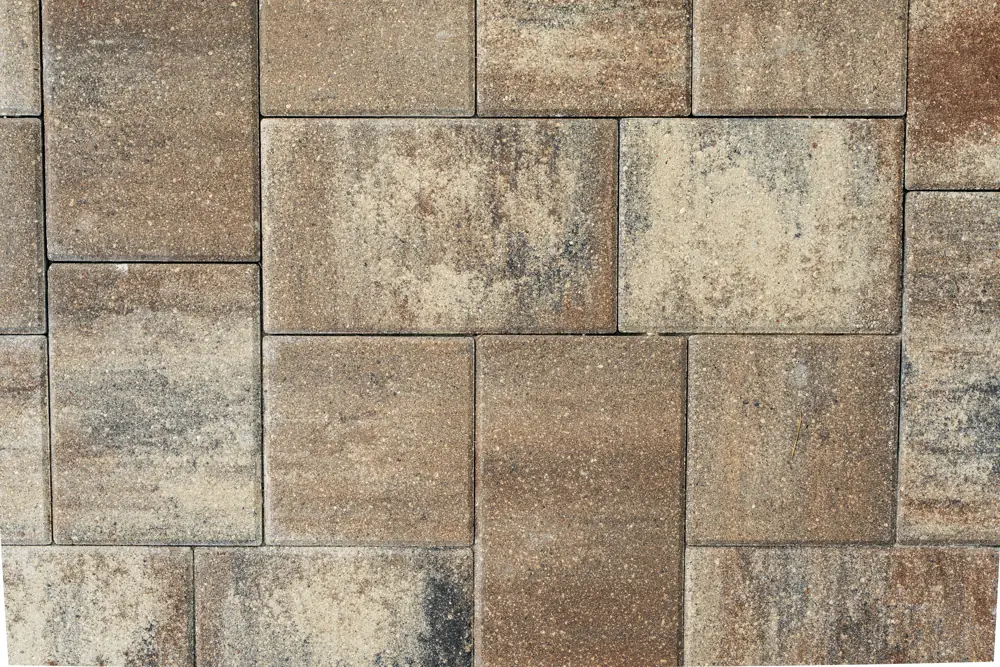 Tan and gray concrete paver detail
