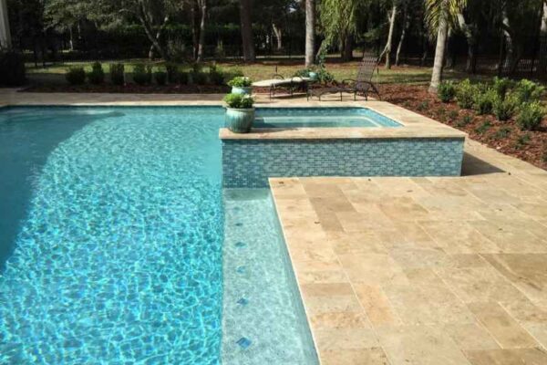travertine-glass-tile-spa-step-tiles